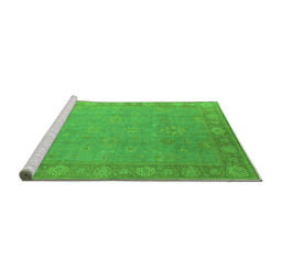 Sideview of Machine Washable Oriental Green Industrial Area Rugs, wshurb1125grn