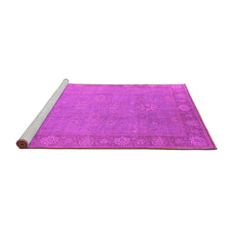 Sideview of Machine Washable Oriental Pink Industrial Rug, wshurb1125pnk