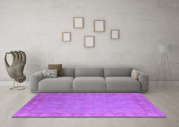 Machine Washable Oriental Purple Industrial Area Rugs in a Living Room, wshurb1125pur-1