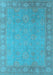 Machine Washable Oriental Light Blue Industrial Rug, wshurb1125lblu