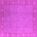 Square Machine Washable Oriental Pink Industrial Rug, wshurb1125pnk