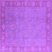Square Machine Washable Oriental Purple Industrial Area Rugs, wshurb1125pur-1