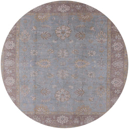 Round Machine Washable Industrial Modern Rose Dust Purple Rug, wshurb1125