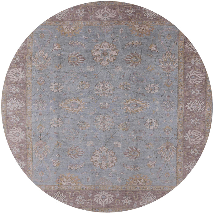 Round Machine Washable Industrial Modern Rose Dust Purple Rug, wshurb1125