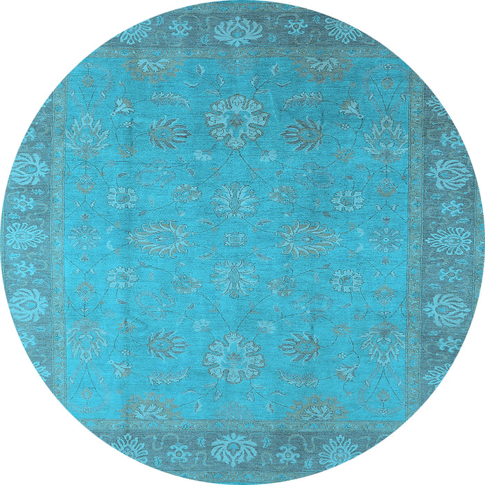 Round Oriental Light Blue Industrial Rug, urb1125lblu