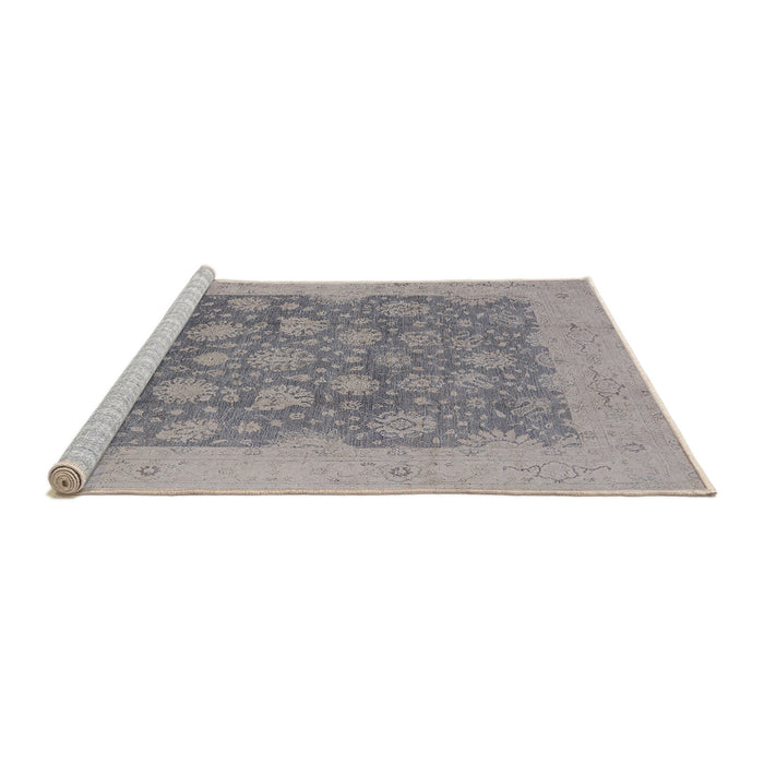 Sideview of Machine Washable Industrial Modern Silver Pink Rug, wshurb1126