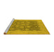 Sideview of Machine Washable Oriental Yellow Industrial Rug, wshurb1126yw