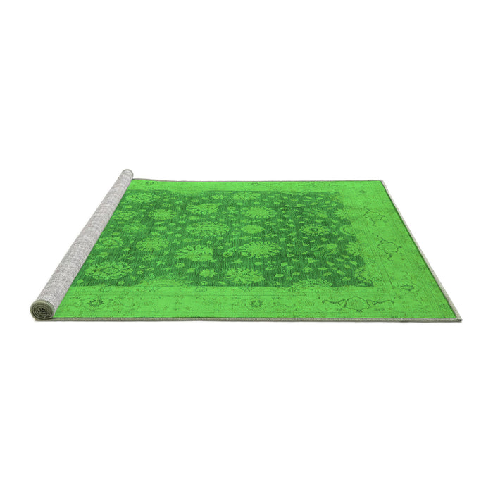 Sideview of Machine Washable Oriental Green Industrial Area Rugs, wshurb1126grn