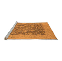Sideview of Machine Washable Oriental Orange Industrial Area Rugs, wshurb1126org