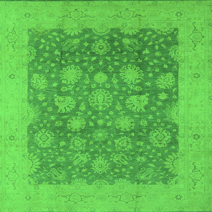 Square Machine Washable Oriental Green Industrial Area Rugs, wshurb1126grn