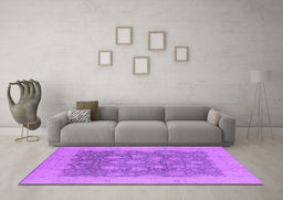 Machine Washable Oriental Purple Industrial Area Rugs in a Living Room, wshurb1126pur