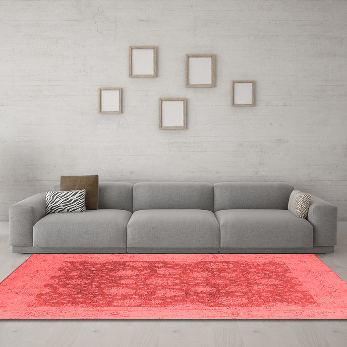 Industrial Red Washable Rugs