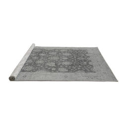 Sideview of Machine Washable Oriental Gray Industrial Rug, wshurb1126gry