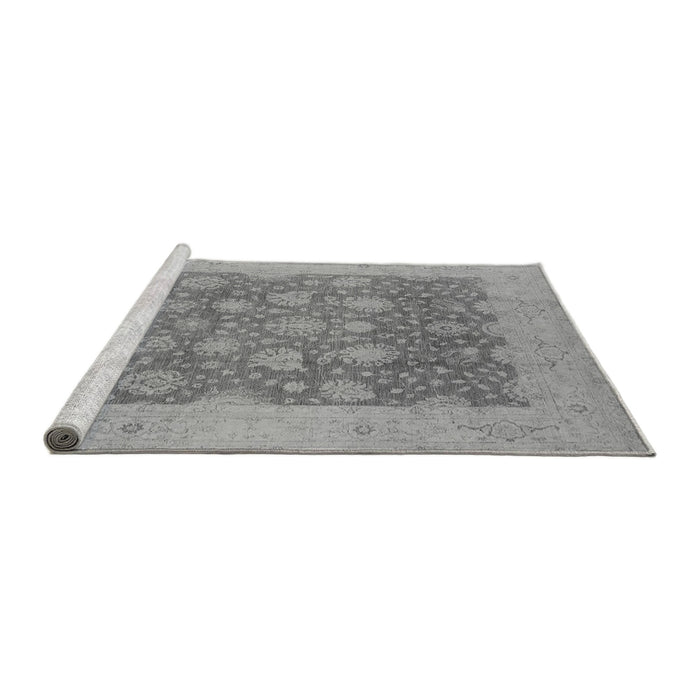 Sideview of Machine Washable Oriental Gray Industrial Rug, wshurb1126gry