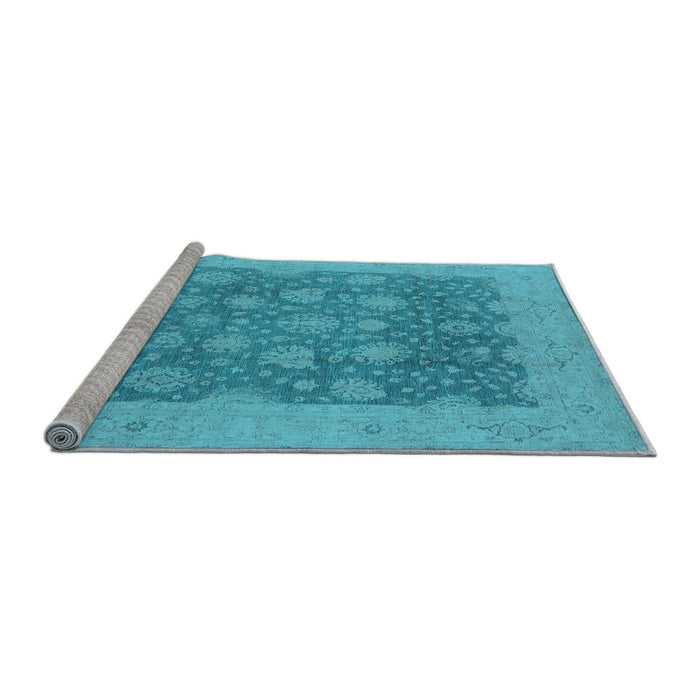 Sideview of Machine Washable Oriental Light Blue Industrial Rug, wshurb1126lblu