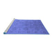 Sideview of Machine Washable Oriental Blue Industrial Rug, wshurb1127blu