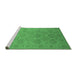 Sideview of Machine Washable Oriental Emerald Green Industrial Area Rugs, wshurb1127emgrn