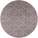 Round Mid-Century Modern Rose Purple Oriental Rug, urb1127