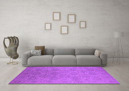 Machine Washable Oriental Purple Industrial Area Rugs in a Living Room, wshurb1127pur