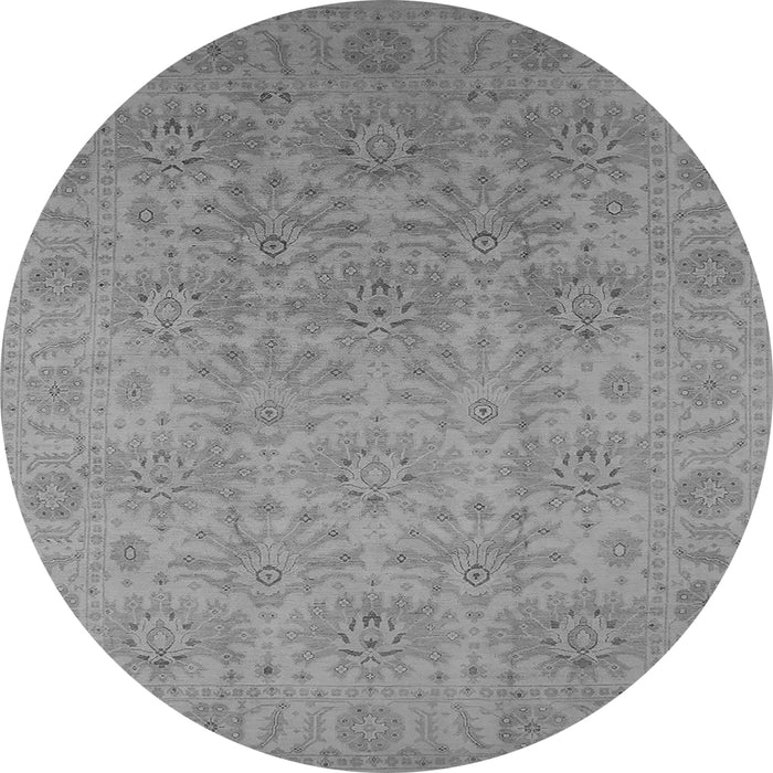 Round Oriental Gray Industrial Rug, urb1127gry