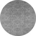 Round Oriental Gray Industrial Rug, urb1127gry