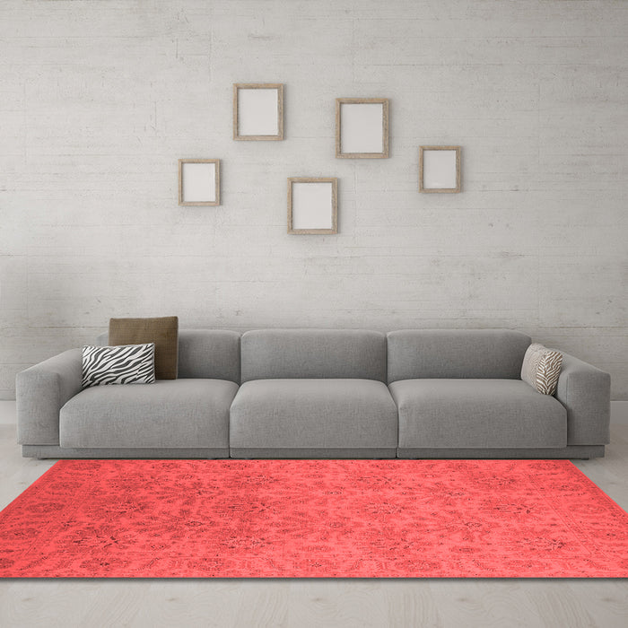 Industrial Red Washable Rugs