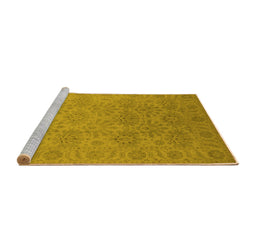 Sideview of Machine Washable Oriental Yellow Industrial Rug, wshurb1127yw