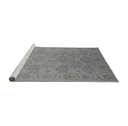 Sideview of Machine Washable Oriental Gray Industrial Rug, wshurb1127gry