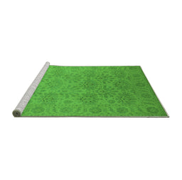 Sideview of Machine Washable Oriental Green Industrial Area Rugs, wshurb1127grn