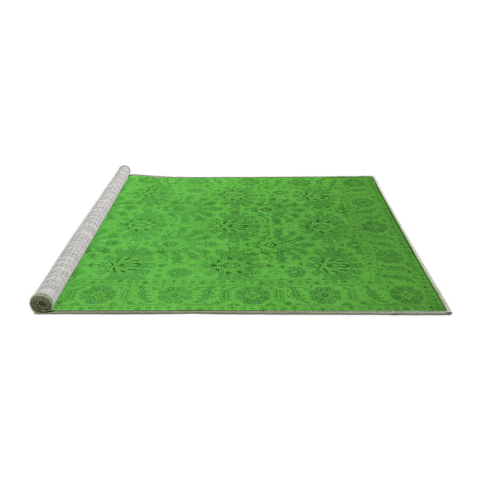 Sideview of Machine Washable Oriental Green Industrial Area Rugs, wshurb1127grn
