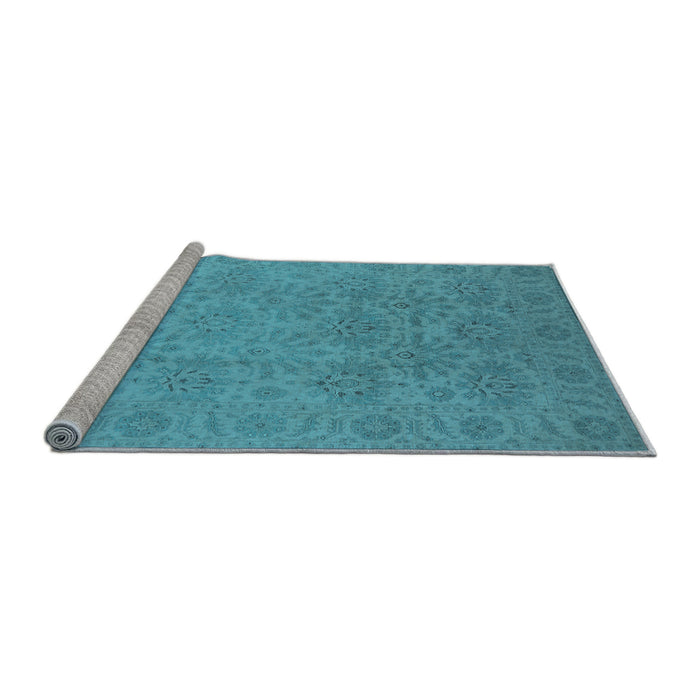 Sideview of Machine Washable Oriental Light Blue Industrial Rug, wshurb1127lblu
