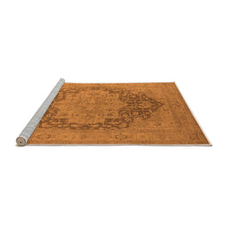 Sideview of Machine Washable Oriental Orange Industrial Area Rugs, wshurb1128org