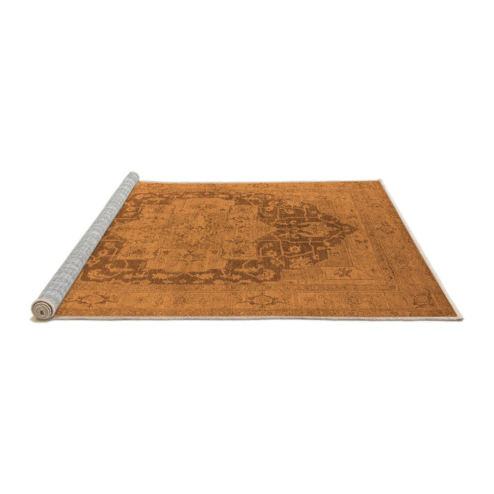Sideview of Machine Washable Oriental Orange Industrial Area Rugs, wshurb1128org