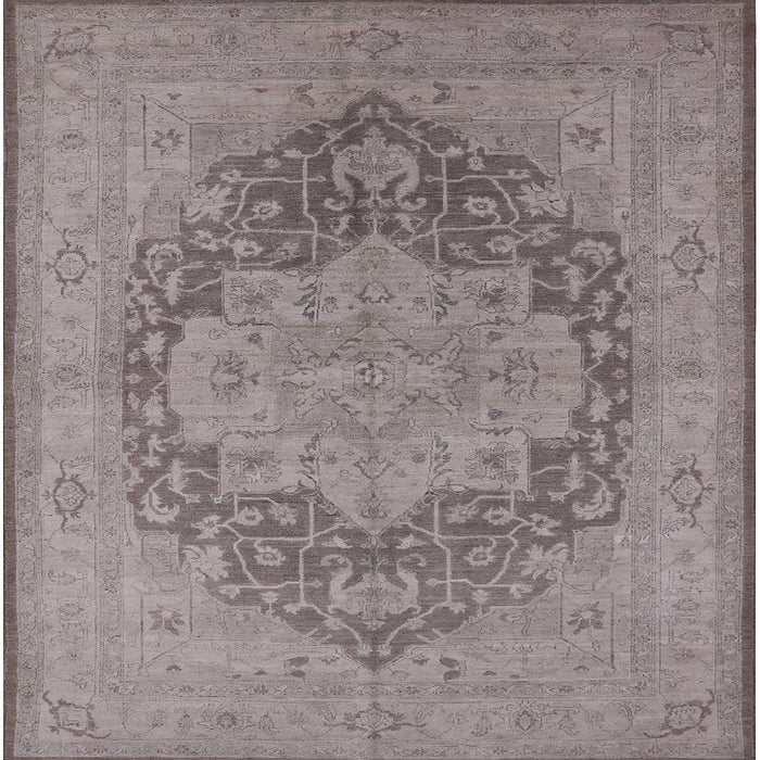 Square Machine Washable Industrial Modern Mauve Taupe Purple Rug, wshurb1128