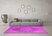 Machine Washable Oriental Pink Industrial Rug, wshurb1128pnk