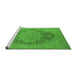 Sideview of Machine Washable Oriental Green Industrial Area Rugs, wshurb1128grn