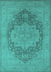 Oriental Turquoise Industrial Rug, urb1128turq