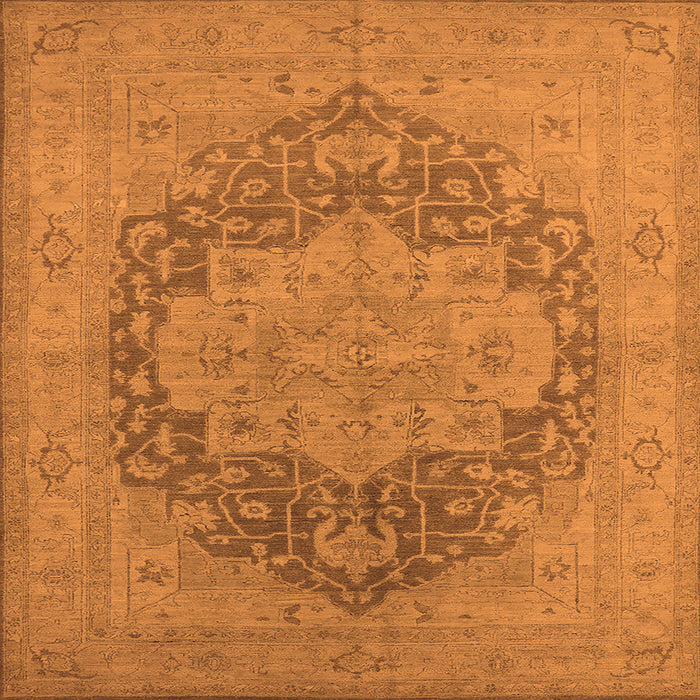 Square Oriental Orange Industrial Rug, urb1128org