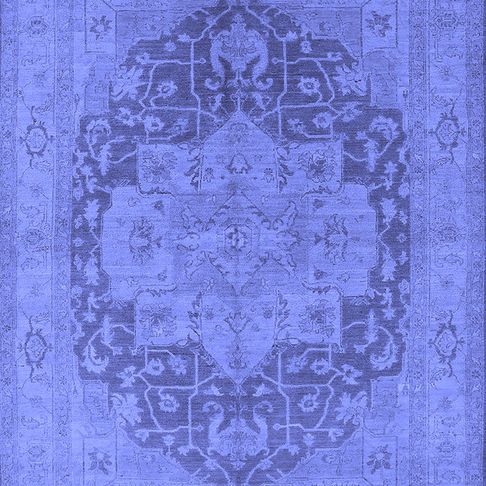 Machine Washable Oriental Blue Industrial Rug, wshurb1128blu