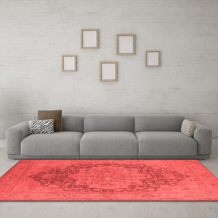 Industrial Red Washable Rugs