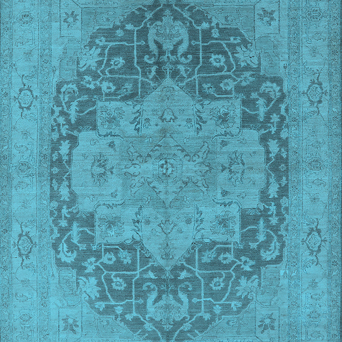 Machine Washable Oriental Light Blue Industrial Rug, wshurb1128lblu