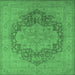 Square Oriental Emerald Green Industrial Rug, urb1128emgrn