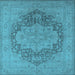 Square Oriental Light Blue Industrial Rug, urb1128lblu