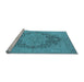 Sideview of Machine Washable Oriental Light Blue Industrial Rug, wshurb1128lblu