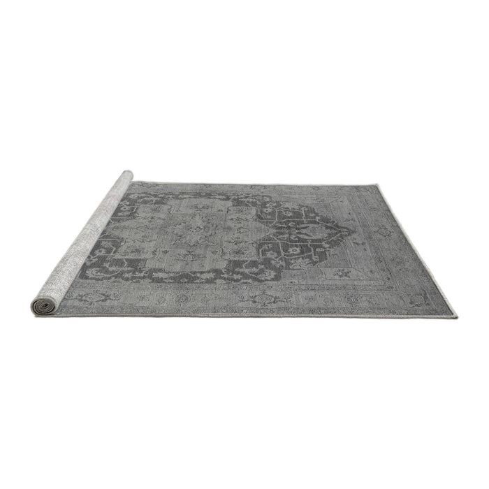 Sideview of Machine Washable Oriental Gray Industrial Rug, wshurb1128gry