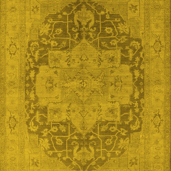 Machine Washable Oriental Yellow Industrial Rug, wshurb1128yw