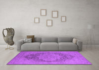 Machine Washable Oriental Purple Industrial Rug, wshurb1128pur