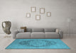 Machine Washable Oriental Light Blue Industrial Rug in a Living Room, wshurb1128lblu