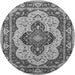 Round Oriental Gray Industrial Rug, urb1129gry