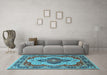 Machine Washable Oriental Light Blue Industrial Rug in a Living Room, wshurb1129lblu